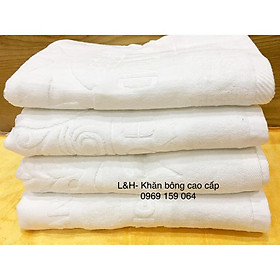 Khăn tắm trắng khách sạn logo 70x140cm,  530g