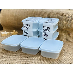 Set 3 hộp nhựa nắp dẻo 300ml (màu xanh Mint)