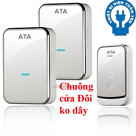 Chuông cửa đôi không dây cao cấp chống nước, xuyên vật cản 30-40m ATA AT-913A chuông đôi