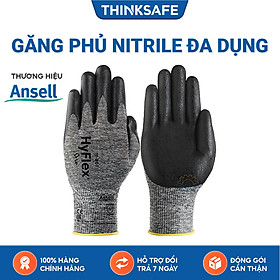 Mua Găng tay đa dụng Ansell Hyflex 11-801  bao tay phủ Nitrile dầy  ôm khít tay  chống bám dầu mỡ  găng tay lao động đa năng - Thinksafe
