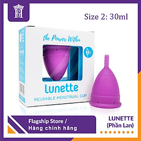 Cốc Nguyệt San Lunette Màu Tím Size 2 Dung Tích 30ml - Vật Liệu 100% Silicon Y Tế Đạt Chứng Nhận FDA - Nguyên Tem Niêm Phong - Sản Xuất Tại Phần Lan - Hàng Chính Hãng - Lunette Menstrual Cup Violet