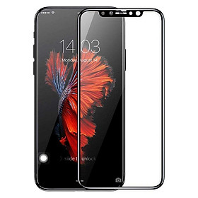 Đen - Miếng dán kính cường lực full 3D cho iPhone 11 Pro 5.8 inch / iPhone X / iPhone Xs mỏng 0.23mm hiệu Baseus Silk-Screen cảm ứng siêu nhạy, hiển thị Full HD - Hàng nhập khẩu