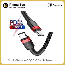 Mua Cáp sạc nhanh Type C QC 3.0 3A 60W Baseus - 2 cổng Type C - Hàng Chính Hãng