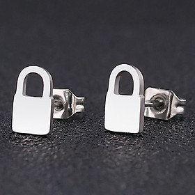 Khuyên tai Nam nữ Titan hình chiếc khóa độc đáo