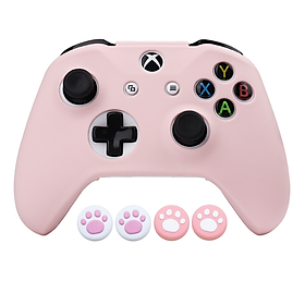 Vỏ bảo vệ bằng silicon mềm màu hồng cho bộ điều khiển Xbox One S Vỏ bọc tay cầm chơi game Phụ kiện trò chơi cho Vỏ cần điều khiển XONES