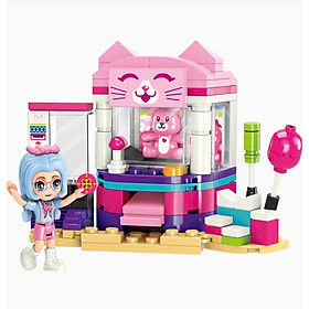 Đồ chơi xếp hình QMAN 2027 mô hình lễ hội âm nhạc Mew Mew, đồ chơi lắp ghép cho bé gái (mẫu ngẫu nhiên)