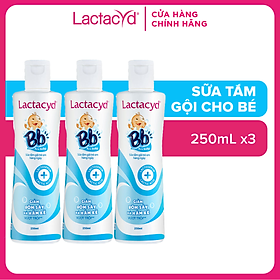 Bộ 3 chai Sữa tắm gội trẻ em Lactacyd Bb 250ml/chai