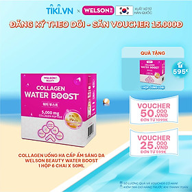 Collagen Uống Hyaluronic Acid Cấp Ẩm Sáng Da Welson Beauty Water Boost 6 chai x 50ml