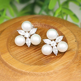 Bông tai ngọc trai tự nhiên cực đẹp B-1506 Bảo Ngọc Jewelry