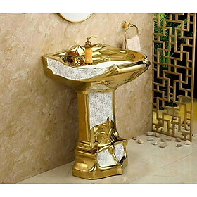 Mua Lavabo trụ đứng mạ vàng sang trọng phong cách hoàng gia