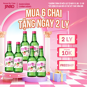 [CHÍNH HÃNG] Soju Hàn Quốc JINRO VỊ ĐÀO 360ml - Combo 6 chai