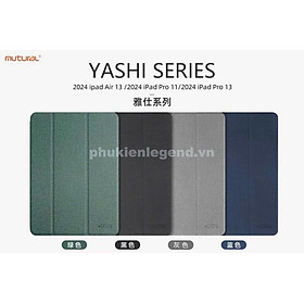 Bao da cho iPad Pro 11 inch M5 / Pro 11 inch M4 2024 / 13 inch M4 2024 lưng dẻo silicon chống sốc, có khay chứa bút tiện lợi chính hãng MUTURAL - Hàng chính hãng