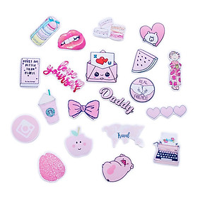 Bộ 20 Sticker Hồng Pastel Hình Dán Chủ Đề Màu Sắc Dễ Thương Cute Chống Nước Decal Chất Lượng Cao Trang Trí Va Ly Du Lịch Xe Đạp Xe Máy Xe Điện Motor Laptop Nón Bảo Hiểm Máy Tính Học Sinh Tủ Quần Áo Nắp Lưng Điện Thoại