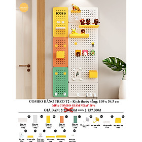 Bảng lỗ Pegboard Dola Home kim loại cao cấp tiện dụng trang trí phòng khách phòng ngủ phòng làm việc bảo hành 12 tháng