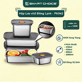 Hộp Lưu Trữ Đồ Đông Lạnh SMARTCHOICE Thép Không Gỉ 304 Đa Năng Cao Cấp Có Nắp Đậy Kín SCG-PK048