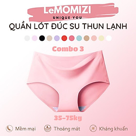 COMBO 3 Quần Lót Nữ Đúc Su thun lạnh không đường may cao cấp kháng khuẩn LeMOMIZI Size M-XXL (35-75kg)