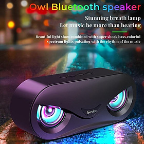 Loa Bluetooth M6 LED Owl Ổ đĩa flash USB Thẻ TF được kết nối với máy tính để bàn Đèn thở đầy màu sắc Âm thanh âm lượng lớn Màu sắc: Đen