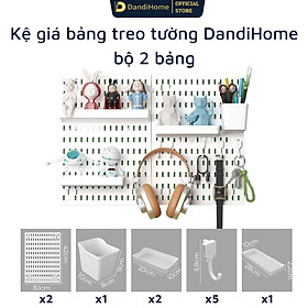 Mua Kệ giá bảng treo tường DandiHome trang trí pegboard để đồ decor bàn học  phòng bếp  nhà tắm  đã kèm đầy đủ phụ kiện  dán tường không cần khoan đục