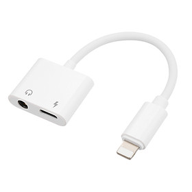 Audio Adapter for Lightning Charging & 3.5mm AUX Headphone Converter for iPhone X 8 8Plus 7 7Plus 6 6S Plus 1 Male to 2