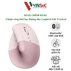 Hình ảnh Chuột công thái học không dây Logitech Lift Vertical - Bluetooth|USB Logi Bolt, Silent giảm ồn, 4 nút tùy chỉnh, tương thích với Windows/macOS/iPad/PC - Hàng chính hãng