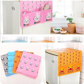 COMBO Bọc Máy Giặt Loại Dày + Phủ Tủ Lạnh Chống Bụi Bẩn - Tặng 1 bóng giặt quần áo  - Cửa trên - GDHN Loại Tốt