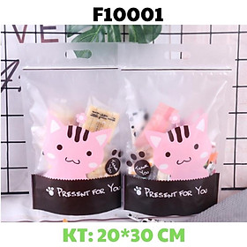 Túi Đựng Bánh Mì Bánh Quy Bánh Gối HÌNH MÈO CUTE 20X30CM Set 50 Túi - F10001