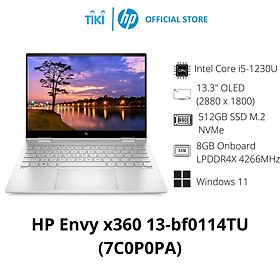 Laptop HP ENVY x360 13-bf0114TU 7C0P0PA (Core i5-1230U | 8GB | 512GB | Iris Xᵉ Graphics | 13.3 inch 2.8K | Windows 11 | Natural Silver) - Hàng Chính Hãng