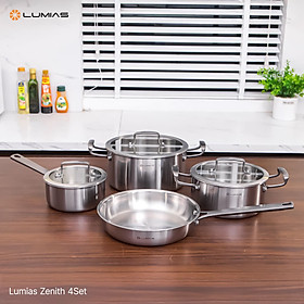 Bộ nồi chảo inox 4 món cao cấp Lumias Zenith 4Set hàng chính hãng