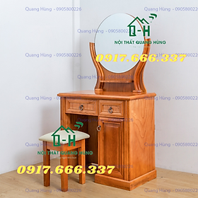 Mua BỘ BÀN TRANG ĐIỂM GỖ SỒI KÍNH TRÒN CAO CẤP DÀNH CHO CHỊ EM