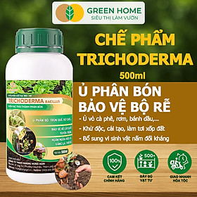 Nấm Đối Kháng Trichoderma GreenHome, Chai 500ml, Ủ Phân Hữu Cơ, Ủ Rác, Khử Mùi Hôi, Cải Tạo Đất