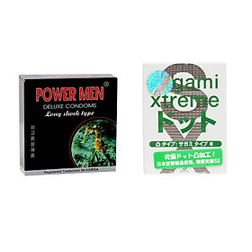 Bao cao su CXTS Power Men cá ngựa đen Hộp 3 chiếc + Bcs Sagami Hộp 3 Chiếc - Che tên sản phẩm - SHOP ADAM