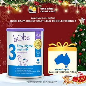 Sản phẩm dinh dưỡng Bubs Easy-digest Goat Milk Toddler Drink 3 (12–36 tháng) – 800g