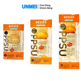 Bình sữa cổ hẹp PPSU Wesser 60ml/140ml/250ml