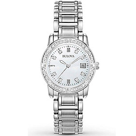 Đồng Hồ Nữ Bulova Đính Kim Cương Dây Thép Không Gỉ 96R105 - Mặt Xà Cừ