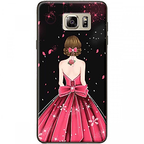 Ốp lưng dành cho điện thoại Samsung Note 5 -Mẫu Cô gái váy hồng