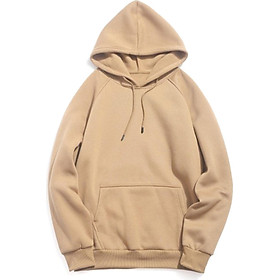 Áo Hoodie Nỉ Bông Trơn Một Màu Cá Tính Hàn Quốc, MÀU KEM- FM14GV016