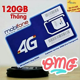 Sim 4g mobifone đăng ký gói thaga100 vào mạng 120G một tháng, 4Gb một ngày tốc độ cao