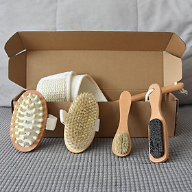 Mua Bộ 5 Bàn Chải Tắm Cán Gỗ Tự Nhiên Làm Sạch Da Khô  Da Ướt Tiện Dụng  Gậy Tắm Massage Cơ Thể Body Cực Sạch B0207