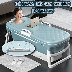 Bồn Tắm Bể Bơi Có Nắp Gập Gấp Xếp Gọn Lắp Ghép Cho Người Lớn Trẻ Em