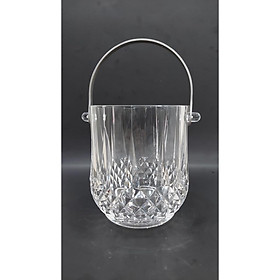 Mua Xô đựng đá  xô ướp đá pha lê quai inox được làm từ nhựa trong suốt