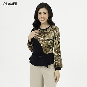 Áo len phối thân, xếp nơ eo LAMER L61W20T034