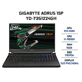 Laptop Gigabyte AORUS 15P YD-73S1224GH (Core i7-11800H/ 16GB (8x2) DDR4 3200MHz/ 1TB SSD M.2 PCIE G3X4/ RTX 3080 8GB GDDR6/ 15.6 FHD IPS, 240Hz/ Win10) - Hàng Chính Hãng