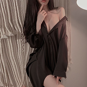 Váy đầm ngủ dáng áo sơ mi chính hãng VICKE SECVIA chất liệu cao cấp - mềm mịn - phong cách sexy - quyến rũ 1902