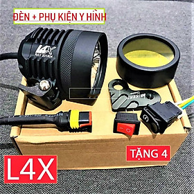 Đèn L4x siêu sáng cho xe máy ô tô , kèm đủ phụ kiện mẫu mới vỏ hợp kim chống nước