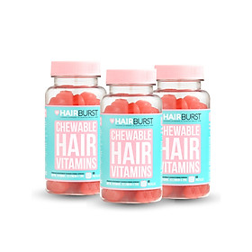 Combo 3 lọ kẹo dẻo vitamin chăm sóc, kích thích mọc tóc HAIRBURST chewable hair vitamins 60 gram/ 1 lọ