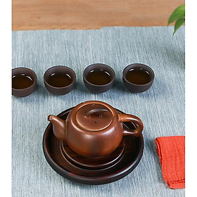 Mua Thuyền Trà Gỗ Mun Khảm Bạc