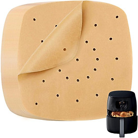 100 tờ cho nồi chiên không khí, quảng trường bằng nước hơi, giấy nấu không khí perforated không khí, lớp phủ dùng một lần để nướng, nấu ăn, hơi nước, chiên, 8 inch