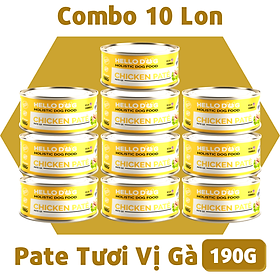 Combo 10 Lon Pate Cho Chó Vị Gà - Hello Dog Chicken Pate 190G