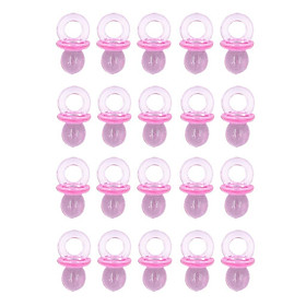 30pcs Transparent Pink Pacifiers Charms Vase Fillers Baby Shower Party Decor