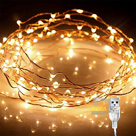 Dây đèn led đom đóm trang trí decor phòng, du lịch cắm trại, fairy light cao cấp (tùy chọn loại nguồn cấp, chiều dài dây và màu sắc)